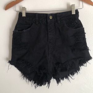 GUESS High Waisted Cut Off Vintage Denim Shorts